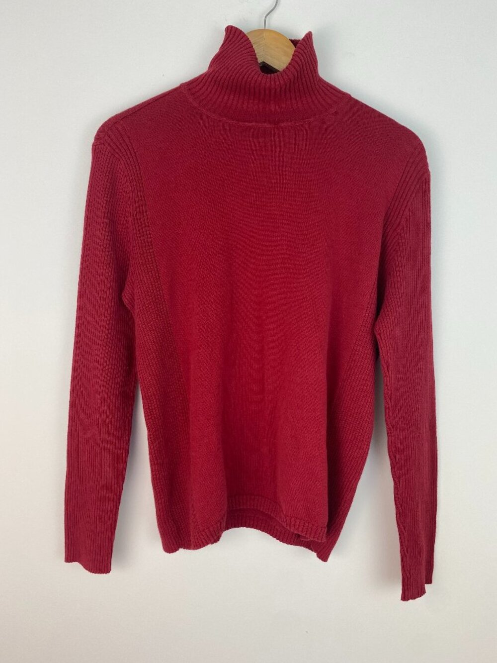 Nomadic Traders 100% Cotton Ribbed Turtleneck Sweater Red XL